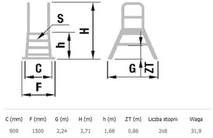ALOSS 996 99675106 Drabina magazynowa mostek dwustronny bez kół wysokość robocza 3,68m) 75106-uniw - Drabiny ALOSS 996 99675106 Drabina magazynowa mostek dwustronny bez kół wysokość robocza 3,68m) 75106-uniw - Drabiny - miniaturka - grafika 2
