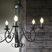 Lampy sufitowe - ONLI Żyrandol Pompei, bez kloszy, czarny - miniaturka - grafika 1