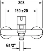 Baterie wannowe i prysznicowe - Deante Duravit Duravit D Bateria wannowa ścienna chrom DE5230000010 - miniaturka - grafika 1