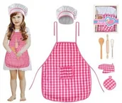 Zabawki AGD - Iso Trade Fartuszek Dla Dzieci Zestaw Kucharza Akcesoria 7w1 6083 00006083 - miniaturka - grafika 1