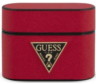 Apple Guess Etui Guess Saffiano Case, Airpods Pro, czerwone 3700740478981 - Akcesoria do słuchawek - miniaturka - grafika 2