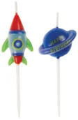 Urodziny dziecka - Unique Świeczki pikery Kosmos - 6 szt. U73270 - miniaturka - grafika 1