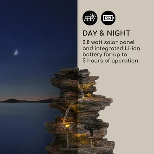 Blumfeldt Messina, fontanna kaskadowa, fontanna solarna, fontanna ogrodowa, 4 poziomy, bateria LEU13-Messina - Fontanny ogrodowe - miniaturka - grafika 7