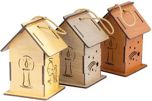 Lampion adwentowy drewniany 1405 - Oświetlenie świąteczne - miniaturka - grafika 2