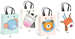 W&amp;K Torebka upominkowa dla dzieci. Zwierzątka, mix wzorów - Opakowania i torebki na prezenty - miniaturka - grafika 2