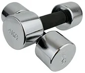 Hantle i ciężarki - Master dorośli hantle chromowane zestaw-częściowy zestaw krótkich hantli 2 X 4 kg, srebrna/czarna, None MAS4A278 - miniaturka - grafika 1