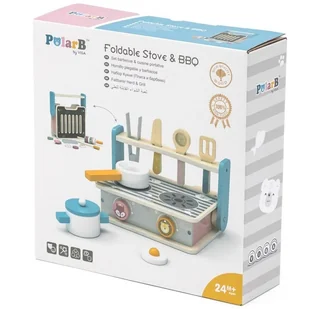 VIGA Toys Drewniana składana kuchenka i grill z serii PolarB 44032 - Zabawki AGD - miniaturka - grafika 6