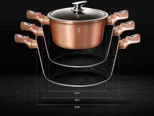 Berlinger Haus Lumarko Bh-7058 Rose Gold 13 elem. BH-7058 Kinghoff - Zestawy garnków i patelni - miniaturka - grafika 6
