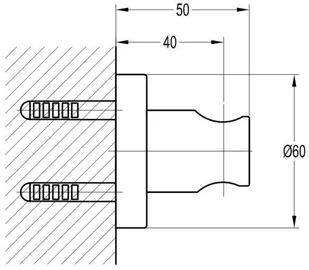 OMNIRES uchwyt punktowy mosiężny 8873ABL kolor czarny - Akcesoria do armatury i ceramiki - miniaturka - grafika 2