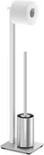 Stojaki i wieszaki na papier toaletowy - Zack Szczotka do WC z uchwytem na papier Carvo stal matowa 40488 - miniaturka - grafika 1