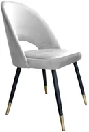 Krzesła - Atos Krzesło ISKAR VELVET GOLD jasno szare nowoczesne z kubełkowym oparciem POLO-GOLD-MG39 - miniaturka - grafika 1