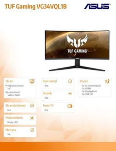 Asus Tuf Gaming VG34VQL1B Czarny (90LM06F0-B01170) - Monitory - miniaturka - grafika 7
