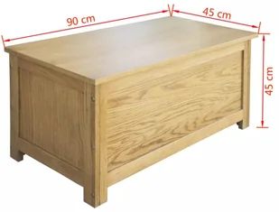 vidaXL Skrzynia do przechowywania 90x45x45 cm dąb - Inne meble do salonu - miniaturka - grafika 7