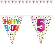 Gadżety dla niej i dla niego - Folat Baner flagi "5 Urodziny - Tęczowe Kropki", FOLAT, 1000 cm FL27105 - miniaturka - grafika 1