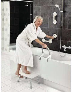 Ridder Ukośny chwyt pod prysznic, mocowany przyssawkami Premium, biały - Akcesoria łazienkowe - miniaturka - grafika 4