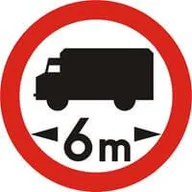 Wyposażenie miejsc publicznych - Znak drogowy zakazu B-17 Zakaz wjazdu pojazdów o długości ponad ... m. - miniaturka - grafika 1