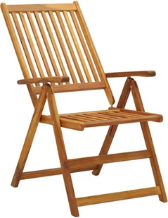 vidaXL Rozkładane krzesła ogrodowe, 3 szt., lite drewno akacjowe - Fotele i krzesła ogrodowe - miniaturka - grafika 3