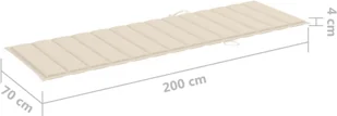 vidaXL Leżak z kremową poduszką, impregnowane drewno sosnowe! 3065851 - Leżaki ogrodowe - miniaturka - grafika 7