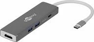 Adaptery i przejściówki - Goobay USB-C Multi Dock, szary Rozszerzona jeden port USB-C urządzenie o dwa porty USB 3.0 i jeden port USB-C , karty i jednego kieszeń na karty Micro SD (45850) 45850 - miniaturka - grafika 1
