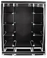 Szafy - MAXY C.O. MAXY C.O. Szafa na ubrania podwójna z półkami czarna 5901785368949 - miniaturka - grafika 1