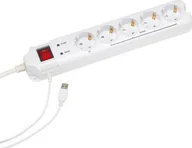 Listwy zasilające - Gembird Listwa zasilająca Steckdosenleiste 5fach -Schutz/Master-Slave - PCW-MS2G - miniaturka - grafika 1