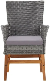 vidaXL 7-cz. zestaw mebli do ogrodu, polirattan i drewno akacji, szary - Meble ogrodowe - miniaturka - grafika 7