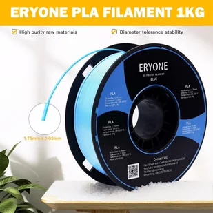 ERYONE ERYONE PLA Filament for 3D Printer 1.75mm Tolerance 0.03mm 1kg (2.2LBS)/Spool - Blue 795740EUDF - Filamenty i akcesoria do drukarek 3D - miniaturka - grafika 2