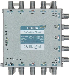 Terra ROZGAŁĘŹNIK TV/SAT SD-904 9-WE/18-WY - Rozgałęźniki i multiswitche do TV-SAT - miniaturka - grafika 3