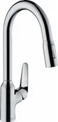Baterie kuchenne - Hansgrohe 71820000 M4216-H220 jednouchwytowa bateria kuchenna 220 wyciągana wylewka 2jet chrom - miniaturka - grafika 1