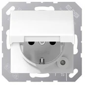 Gniazdka elektryczne - Jung JUNG gniazdo wtykowe z zestykiem ochronnym 16 A 250 V pęknięcia w bezpieczny sposób, z zabezpieczeniem przed dotykiem i pokrywa z klapką seria AS 500 biel alpejska, 1 sztuki, AS 1520 BFKIKL WW AS 1520 BFKIKL WW - miniaturka - grafika 1