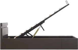 vidaXL Rama łóżka z podnośnikiem i LED, szara, ekoskóra, 140 x 200 cm - Łóżka - miniaturka - grafika 7