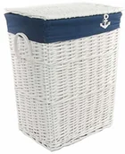 Kosze na bieliznę - DVier Kosz na pranie wiklina Biały motyw Marine 40 X 30 h.54 - miniaturka - grafika 1