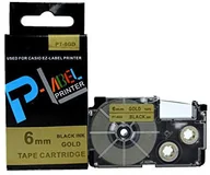 Papier do drukarek - Casio Taśma zamiennik XR-6GD1 6mm x 8m czarny druk / złoty podkład - miniaturka - grafika 1