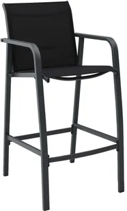 vidaXL Ogrodowe krzesła barowe, 4 szt., szare, tworzywo textilene - Fotele i krzesła ogrodowe - miniaturka - grafika 2