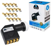 Konwertery satelitarne - HB-DIGITAL HB-Digital LNB LNC konwerter satelitarny FULL HD TV 3D + pozłacane wtyki + osłona pogodowa (zdejmowana) w zestawie HB DIGITAL z pozłacanym wtykiem typu F GRATIS HD-45-A-8-G - miniaturka - grafika 1