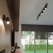 Lampy sufitowe - EULUNA Spot sufitowy Round czarny, 6-punktowy liniowy - miniaturka - grafika 1