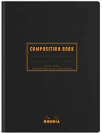 Notesy i bloczki - Rhodia 119218C notatnik broszony, miękki, tylna strona z lnu, materiał Book Orange, A5 (14,8 x 21 cm), 160 stron, w linie z marginesem B5 (19 x 25 cm), kolor ligné czarny 119249C - miniaturka - grafika 1