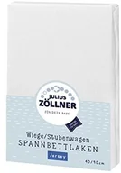 Prześcieradła dla dzieci - Zollner Julius 8330013100 Jersey prześcieradło z gumką do kołyski 90 x 40 i wózków wiklinowych, kolor: biały - miniaturka - grafika 1