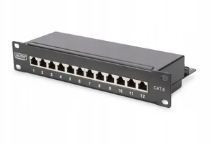 Digitus Patch panel 10" 12 portów, kat.6, S/FTP, 1U, wspornik kablowy, czarny (kompletny) DN-91612S - Panele krosownicze - miniaturka - grafika 7