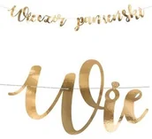 Wieczór panieński i kawalerski - PartyDeco Baner "Wieczór Panieński" złoty 150 cm GRL87-019M - miniaturka - grafika 1