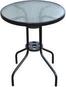 Stoły ogrodowe - Outsunny STOLIK OGRODOWY BALKONOWY SZKLANY czarny 60x70cm - miniaturka - grafika 1