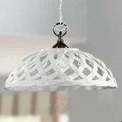Lampy sufitowe - Ceramiche Biała ceramiczna lampa wisząca Emanuel,  42 cm - miniaturka - grafika 1