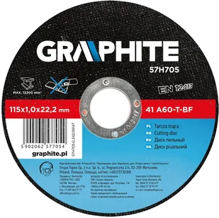 Graphite Tarcza tnąca do metalu 115x1x22mm 57H705 - Materiały ścierne - miniaturka - grafika 3
