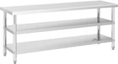 Stoły gastronomiczne - Royal Stół roboczy 200 x 60 x 5 cm 231 kg 2 półki Catering RCAT-200/60-PS3SH - miniaturka - grafika 1
