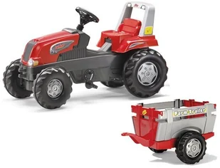 Rolly Toys Traktor Junior Rt Czerwony Z Przyczepą - Jeździki dla dzieci - miniaturka - grafika 8