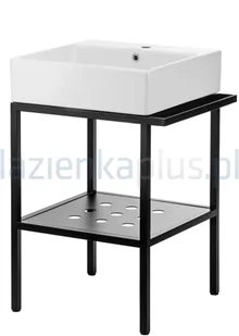 Deante Temisto Umywalka stawiana na blacie z konsolą łazienkową - 56x40 cm CDTS6U4S CDTS6U4S - Umywalki - miniaturka - grafika 3