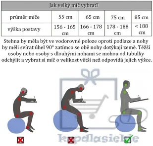Movit Piłka gimnastyczna z pompką - 75 cm - Czarna - Piłki do ćwiczeń - miniaturka - grafika 7