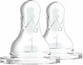 Smoczki do butelek - Dr. Brown's Dr.Brown's Options  wąska szyjka + 0 oczek przezroczysta - miniaturka - grafika 1
