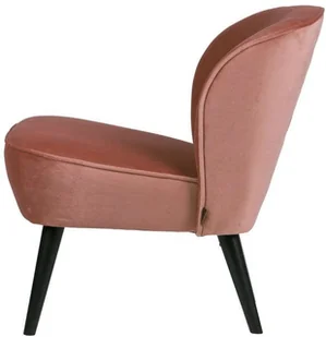 Woood Woood Fotel Sara z aksamitu postarzany różowy 375690-31 - Fotele - miniaturka - grafika 3