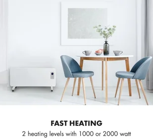 Klarstein Klarstein Hot Spot CV20 Grzejnik konwektorowy 2000 W IP24 pilot zdalnego sterowania kolor biały HTR2-Hot Spot CV20WH - Ogrzewanie przenośne - miniaturka - grafika 2